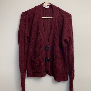 Burgundy cardigan